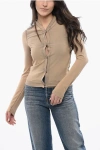 Acne Studios Faded Effect Stretch Nylon Crew-neck Cardigan