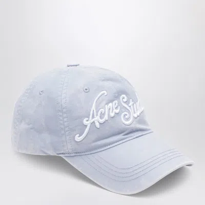 Acne Studios Faded Light Blue Baseball Cap With Logo Men