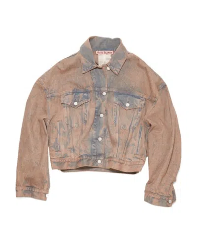 Acne Studios Faded Oversized Denim Jacket In Nude