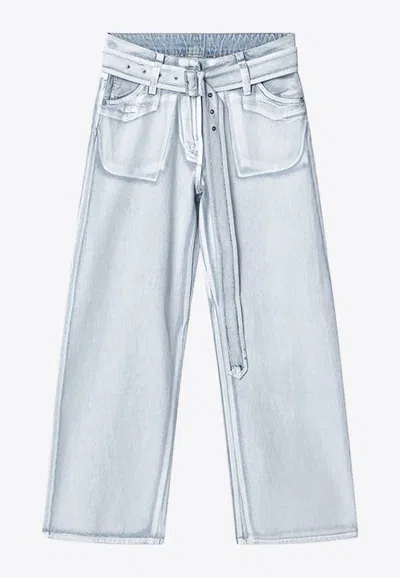 Acne Studios Faded Straight-leg Jeans In Blue