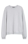 Acne Studios Faihra U Face Patch Fleece Sweatshirt In Pale Grey Melange