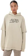Acne Studios Womens Faded Beige Layered Relaxed-fit Cotton-jersey Hoodie Xs In White