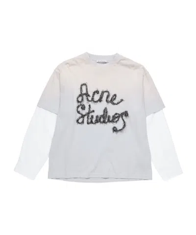 Acne Studios Fake Two Piece Logo T-shirt In Blue