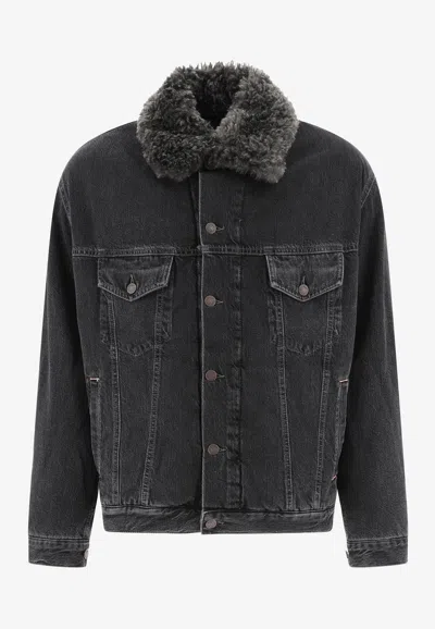 Acne Studios Faux-fur Collar Denim Jacket