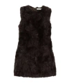 Acne Studios Faux Fur Dress In Brown