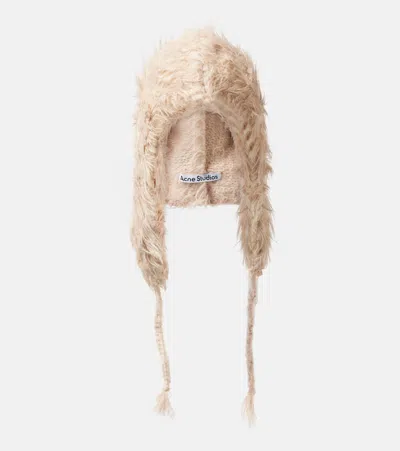 Acne Studios Faux Fur Hat In Beige