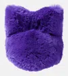 Acne Studios Purple Fluffy Bow Beanie In Purple