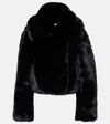 Acne Studios Fluffy Faux Fur Jacket Black In Black