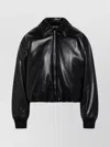 Acne Studios Faux Leather Bomber Jacket A90660le R In Black