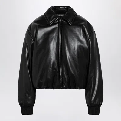 Acne Studios Women Bomber Jacket Crafted From Faux Leather In Black