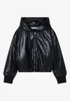 Acne Studios Faux Leather Bomber Jacket Black In Black