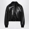 Acne Studios Faux Leather Bomber Jacket Black Women In Black