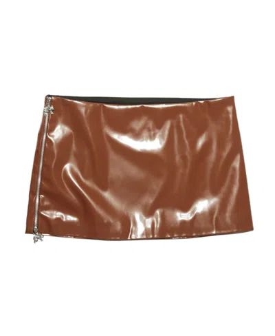 Acne Studios Faux-leather Mini Skirt In Brown