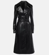 Acne Studios Long Leather Trench Coat Coats Black In Schwarz