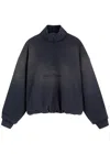 Acne Studios Vintage Effect Navy Blue Sweatshirt With Logo In Navy