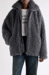 Acne Studios Felemmy Faux Shearling Jacket In Black