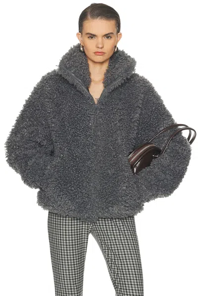 Acne Studios Felemmy Oversize Jacket In Gray