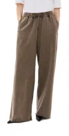 Acne Studios Felin Gothic Logo Sweatpants Taupe Brown In Taupe Brown
