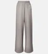 Acne Studios Felin Logo Cotton Fleece Sweatpants In Gray