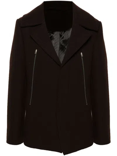 Acne Studios Felted Jacket In Ace Maroon Red
