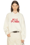 Acne Studios Womens Off White Fern Logo-print Cotton Sweatshirt In Neutral