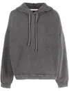 Acne Studios Men Logo Cotton Hoodie In Gray