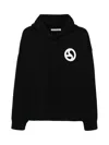 Acne Studios Logo Printed Drawstring Hoodie In Black