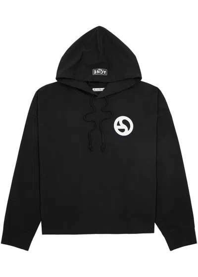 Acne Studios Printed Hood Sweatshirt In Black