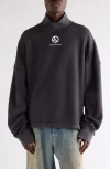 Acne Studios Fester U Duo Logogram Organic Cotton Sweatshirt In Gray