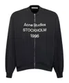 Acne Studios Logo Zip Front Cotton Blend Sweatshirt In Blue
