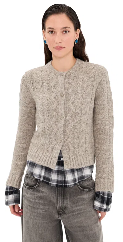 Acne Studios Kunch Cotton Flannel Cardigan In Brown