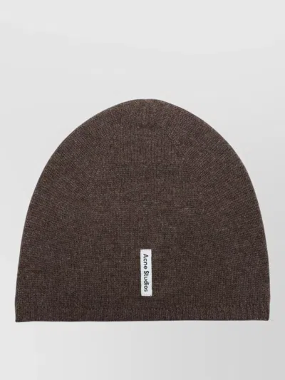 Acne Studios Fitted Cashmere Beanie Ribbed Texture In Black