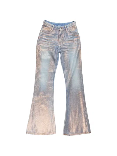Acne Studios Fitted Glitter Flared Trousers In Multi