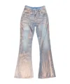 Acne Studios Fitted Glitter Flared Trousers In Multi