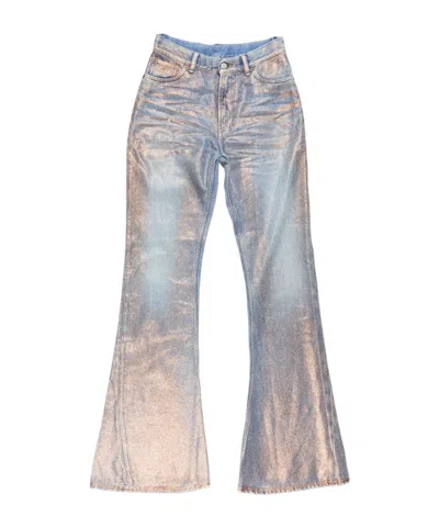 ACNE STUDIOS FITTED GLITTER FLARED TROUSERS