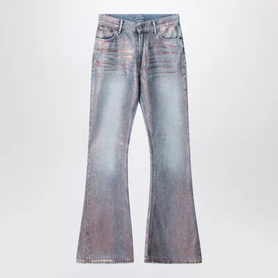 Acne Studios Fitted Glitter Jeans 2025f Rose Copper/light Blue In Gray