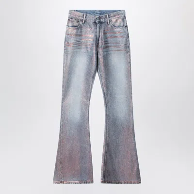 Acne Studios Fitted Glitter Jeans 2025f Rose Copper/light Blue In Gray