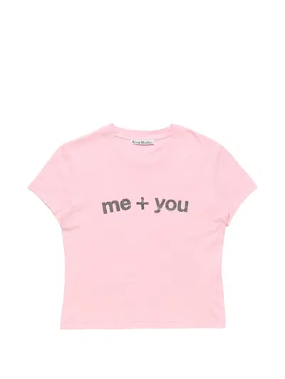 Acne Studios Fitted Graphic T-shirt In Pink