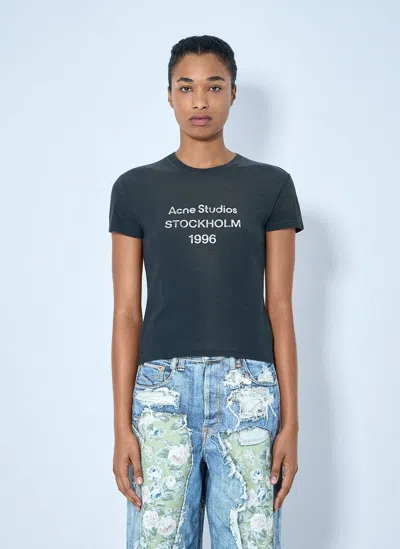 Acne Studios Fitted Logo T-shirt In Gray