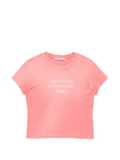 Acne Studios Fitted Logo T-shirt In Pink
