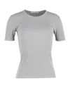 Acne Studios Fitted Ribbed Tee In Grey Cotton In Grey