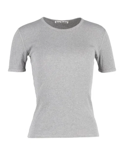 Acne Studios Fitted Ribbed Tee In Grey Cotton