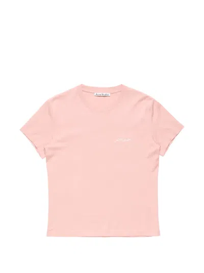 Acne Studios Fitted T-shirt With Logo In Rosa
