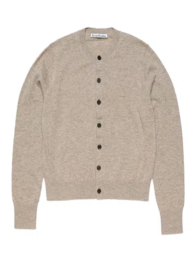 Acne Studios Women Fitted Cardigan Greige Melange In Gold