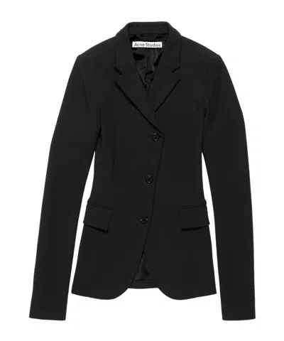 Acne Studios Fitted Wool Suit Jacket In Black