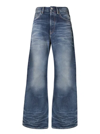 Acne Studios Broadway Mid Rise Baggy Jeans In Blue