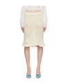 Acne Studios Flared Hollowed Out Knitted Skirt In White