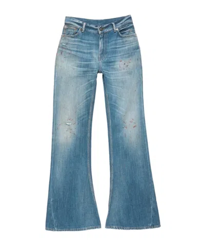 Acne Studios Flared Patch Trousers In Blue