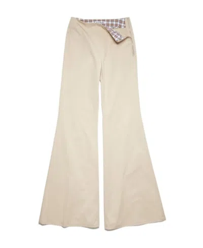 Acne Studios Flared Stretch-cotton Trousers In Nude