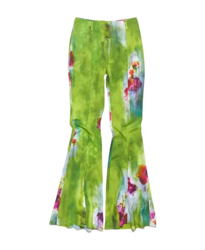 Acne Studios Flared Tie-dye Print Trousers In Multi